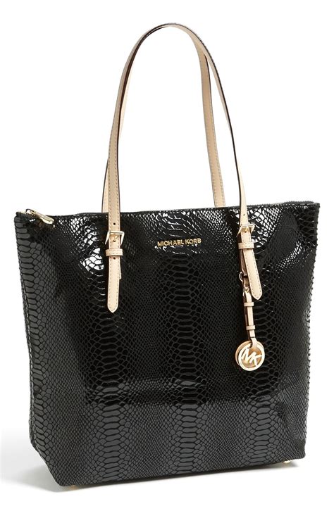 michael kors jet set tote patent leather|Michael Kors jet set large.